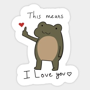 Frog saying love u Sticker